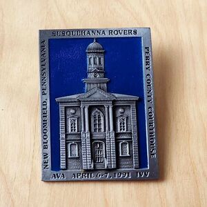 Vintage Susquehanna Rovers Brooch Pin 1991 New Bloomfield Perry Co Courthouse